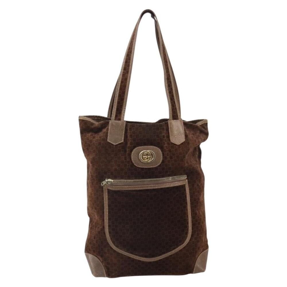 Gucci Suede Tote Bag Brown